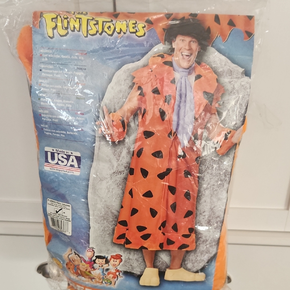 Men's Flintstones Fred Flintstone Kids Costume - Orange and Black
